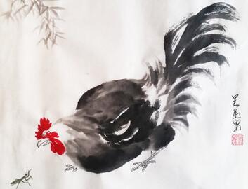 大吉大利 吴马画鸡作品 大吉大利 吴马画鸡作品